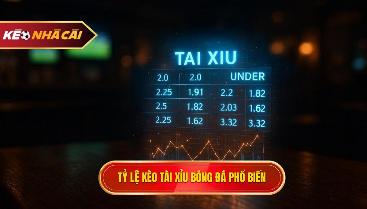 Các loại tỷ lệ kèo Tài xỉu bóng đá phổ biến nhất hiện nay
